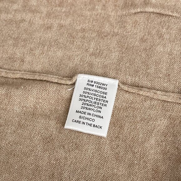 Love Tree Cardigan Sweater Knit Open Front Long Sleeve Lightweight Pockets Tan - Picture 8 of 11